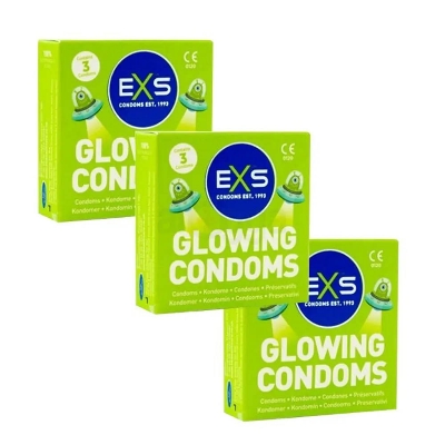 Picture of EXS Condom - Glow In The Dark Condom - Combo Pack - 3x3=9pcs (Made in UK) - Condom