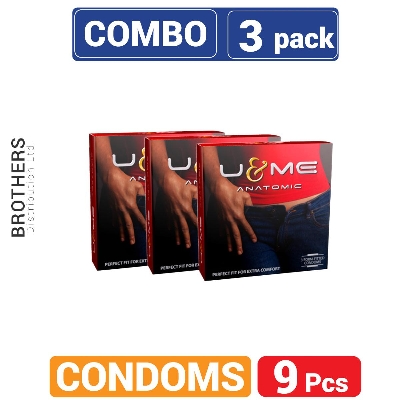 Picture of U&Me - Anatomic Condom - Combo Pack - 3 Packs -3x3=9pcs