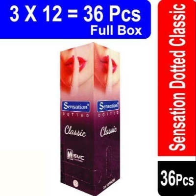 Picture of Sensation Dotted Classic Condom - Full Box - 3x12=36pcs Condoms
