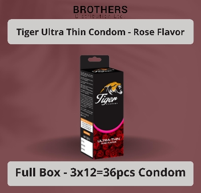 Picture of Tiger Condom - Ultra Thin Condoms Rose Flavour - Full Box - 3x12=36pcs
