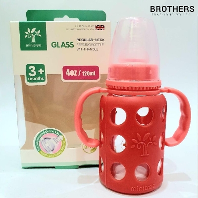 Picture of Baby Feeder Minitree Regular Neck Baby Feeding Glass Bottle 3m+ 120ml Multicolor Available