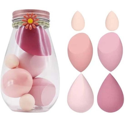 Picture of 6pcs Beauty Blender Sponge Makeup Puff Set With Bottle