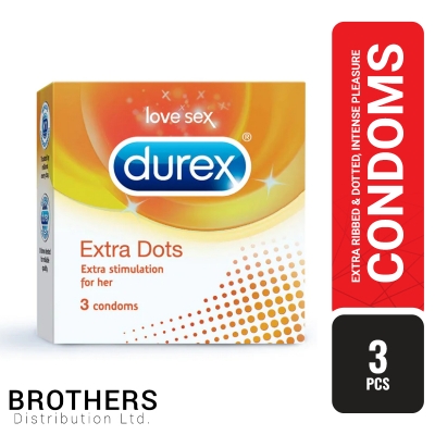 Picture of Durex Extra Dots Condom for Men 3pcs Pack | Extra Simulation for Her Condom | China
