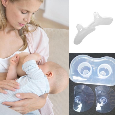 Picture of Silicone Nipple Shield with Carrying Boxes Breastfeeding Nipple - 2pcs