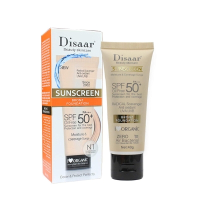 Picture of Disaar Beauty Skincare Oil Free SPF PA+++ 50+ Sunscreen Instant Protection UVA UVB Foundation - 40gm