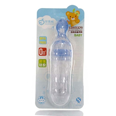 Picture of Baby Feeder Bottle Applebear Soft Silicone Extrusion Feeding Spoon Bottle 0m+ 120ml (Multicolor available)