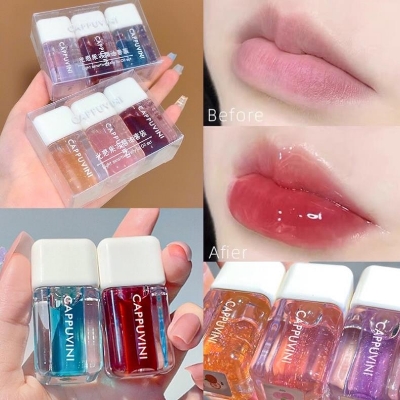 Picture of Cappuvini 3pcs Light Sensitive Jelly Lip Oil Set Lip Care