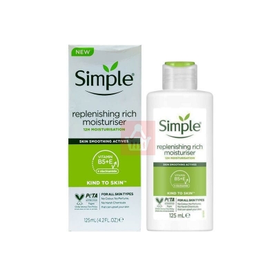 Picture of Simple Face Moisturiser - Simple Kind To Skin Replenishing Rich Moisturiser - 125ml