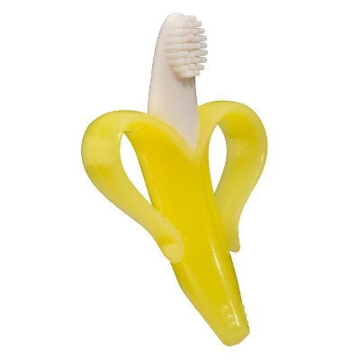 Picture of 1pcs Baby Silicone Teether Toy Banana Shape Dental care Tooth brush Silicone (Multicolor)