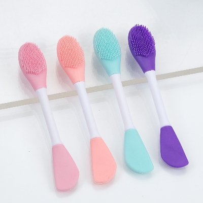 Picture of Double Head Facial Mask Brush Silicone Applicator Spoon Spatula Stirring Stick Women Skin Face Cleansing Care Home Makeup Tools