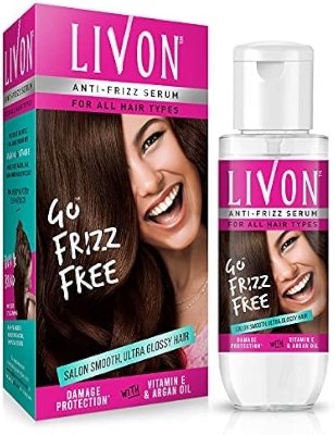 Picture of LivOn Anti Frizz Serum for All Hair Types 100ml/ 45ml/ 20ml - Product of India