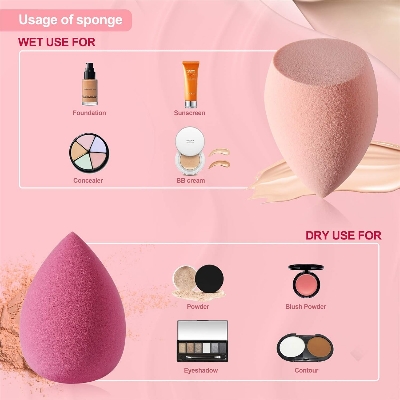 Picture of 1pcs Power Puff Latex Free Face Blender Sponge Makeup Puff (Multicolor)