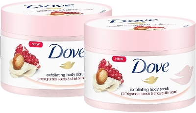 Picture of Dove Exfoliating Body Scrub Pomegranate Seeds 225ml / Macadamia & Rice Milk Scent 225ml / Body Polish Brown Sugar & Coconut Butter 298gm / Oatmeal & Calendula Oil 298gm | Made in Slovakia