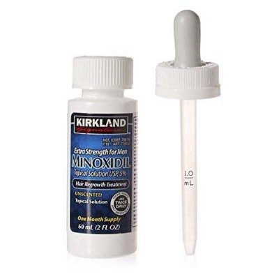Picture of Kirkland Minoxidil 5% Topical Solution 60ml Extra Strength Hair Regrowth Treatment for Men Dropper Applicator Included