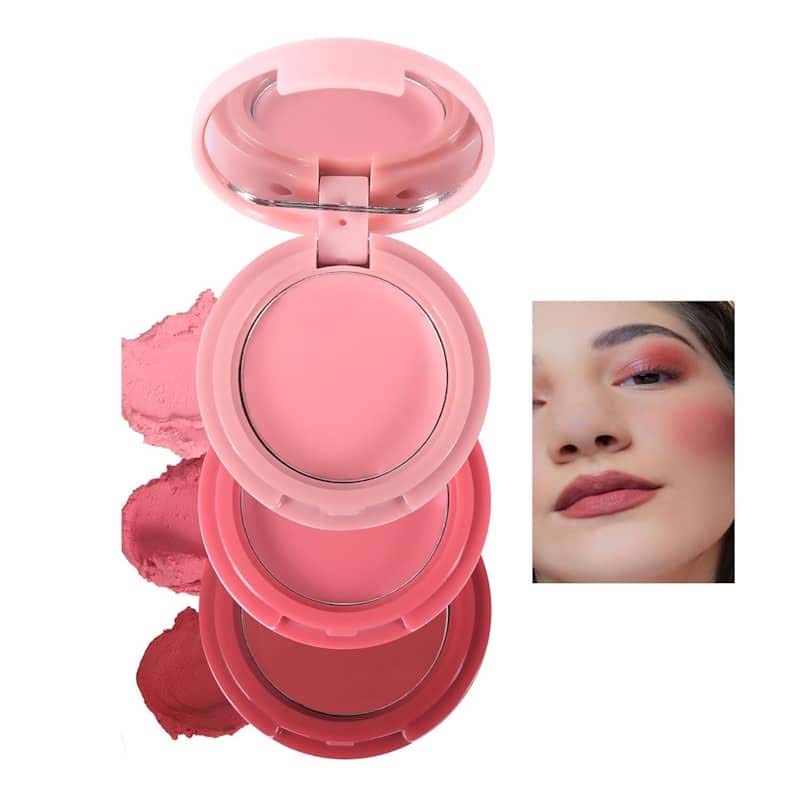 Picture of Handaiyan 3 in 1 Eye Shadow Face Blusher Lip Mud Natural Matte Multi-color Cheek Tint Smooth Contouring Makeup
