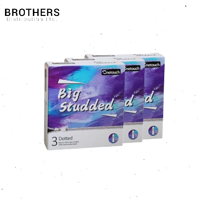 Picture of Onetouch Dotted Strawberry Flavor Big Studded Sleeve Condom for Men | 3 Combo Pack - 3x3=9pcs