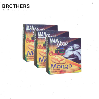 Picture of Manhood Mango Flavored Condom for Men - 3 Pack Combo - 3x3=9pcs Condom