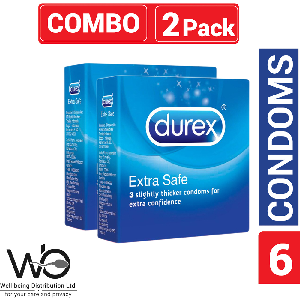 Picture of Durex - Extra Safe Condom - Combo Pack - 2 Packs - 3x2=6pcs