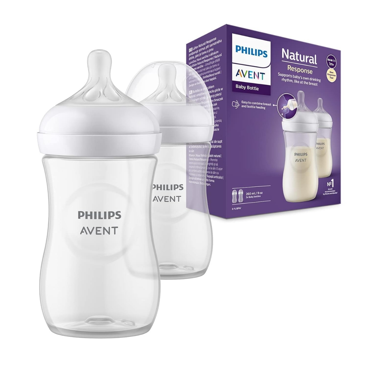 Picture of Baby Feeder Philips Avent Natural Response Baby Feeder Bottle 1m+ 260ml Pack of 2