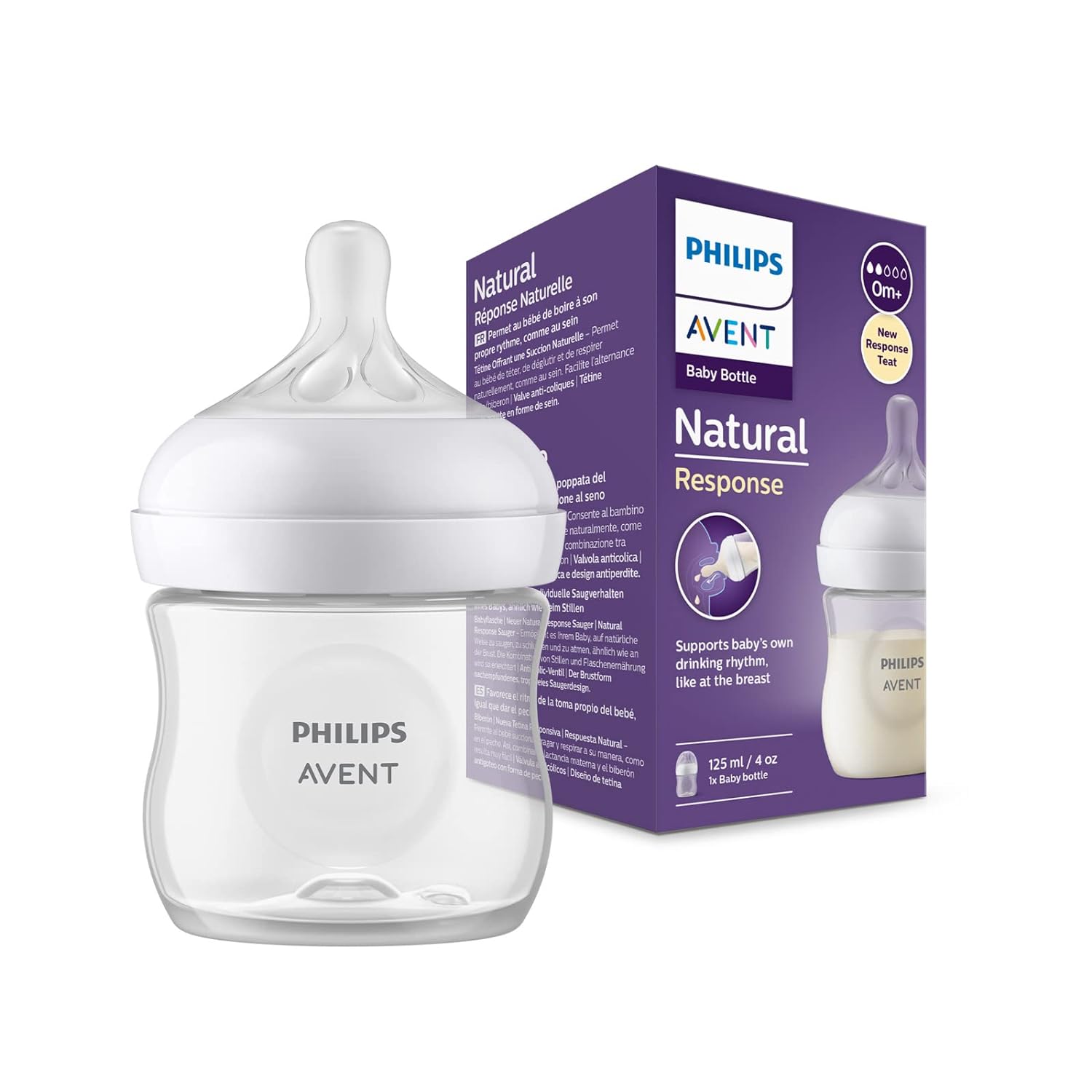 Picture of Philips Avent Baby Feeder 0m+ 125ml Natural Response Baby Feeding Bottle
