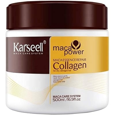 Picture of Karseell Collagen Hair Mask Maca Power 500ml Deep Repair Conditioning Argan Oil Collagen Hair Mask Essence for Dry Damaged Hair All Hair Types