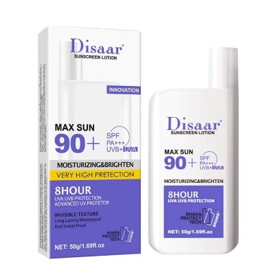 Picture of Disaar Sunscreen Lotion 50gm Max Sun 90+ SPF PA+++ 8 Hour Protect