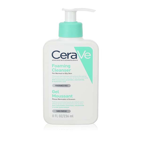 Picture of CeraVe Foaming Cleanser for Normal to Oily Skin with Niacinamide and 3 Essential Ceramides 236ml