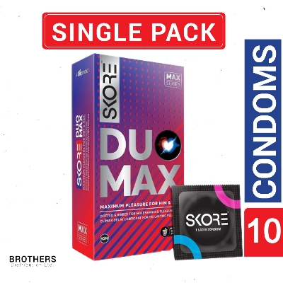 Picture of Skore Duo Max Condom 10pcs Premium Condoms for Him & Her Dotted & Long Lasting Condom | India
