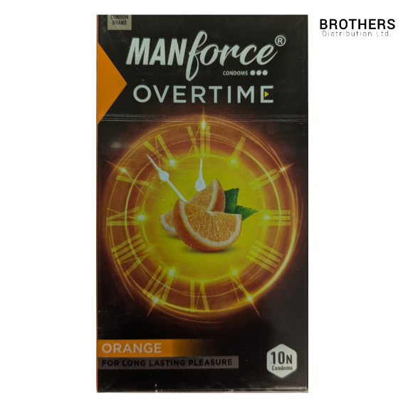 Picture of Manforce Overtime Orange Flavor Dotted Condom For Men | 10pcs Pack | Made in India
