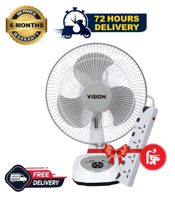 Buy Vision Rech. Table Fan-12''(White)-USB Charger Online at Best Price in Bangladesh	