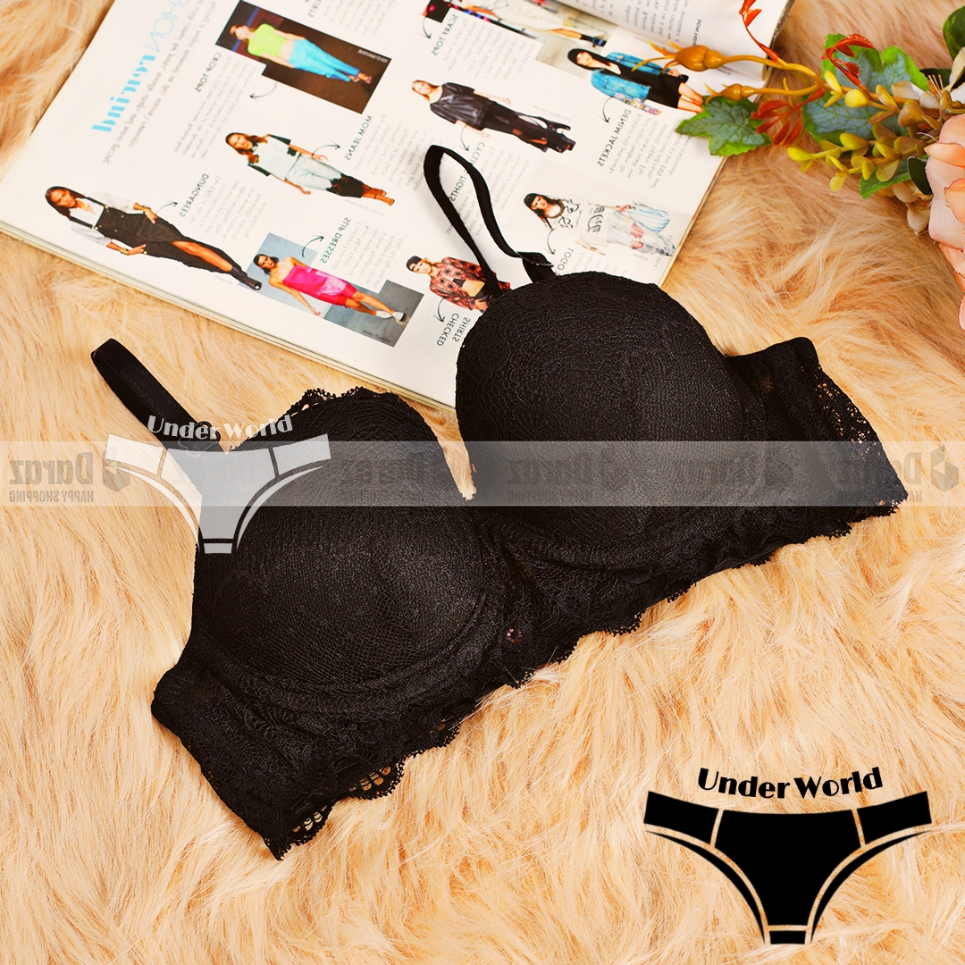 Picture of Black Colour Soft Comfortable Pushup Paded Foam Bra for Sexy Women and Girls