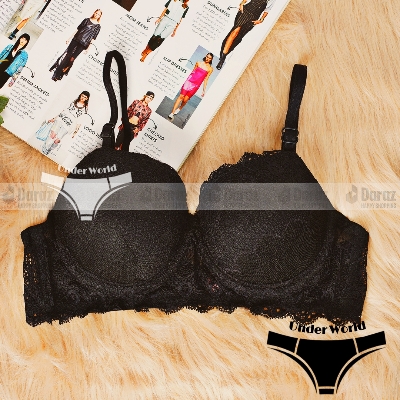 Picture of Black Colour Soft Comfortable Pushup Paded Foam Bra for Sexy Women and Girls