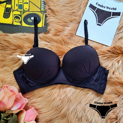 Picture of Black Soft Foam Padded Bra Comfortable Lingerie for Women and Girls