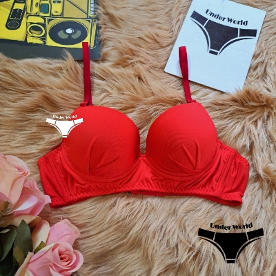 Picture of Red Soft Comfortable Pushup Paded Foam Bra for Sexy Women and Girls