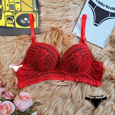 Picture of Teenagers Red Soft Comfortable Push-Up Foam Bra for Women and Girls – Sizes 32-42, Adjustable Straps, Wire Included