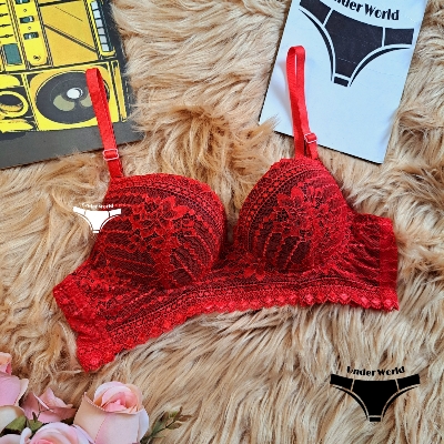Picture of Teenagers Red Soft Comfortable Push-Up Foam Bra for Women and Girls – Sizes 32-42, Adjustable Straps, Wire Included