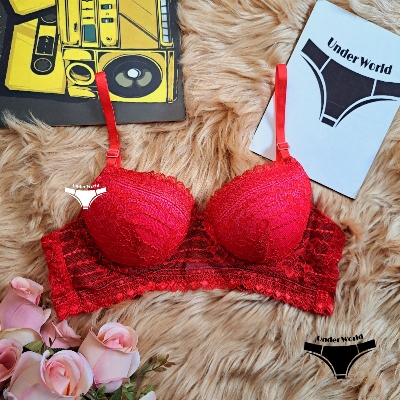 Picture of Teenagers Red Soft Comfortable Push-Up Foam Bra for Women and Girls – Sizes 32-42, Adjustable Straps, Wire Included