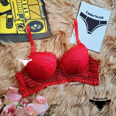 Picture of Teenagers Red Soft Comfortable Push-Up Foam Bra for Women and Girls – Sizes 32-42, Adjustable Straps, Wire Included