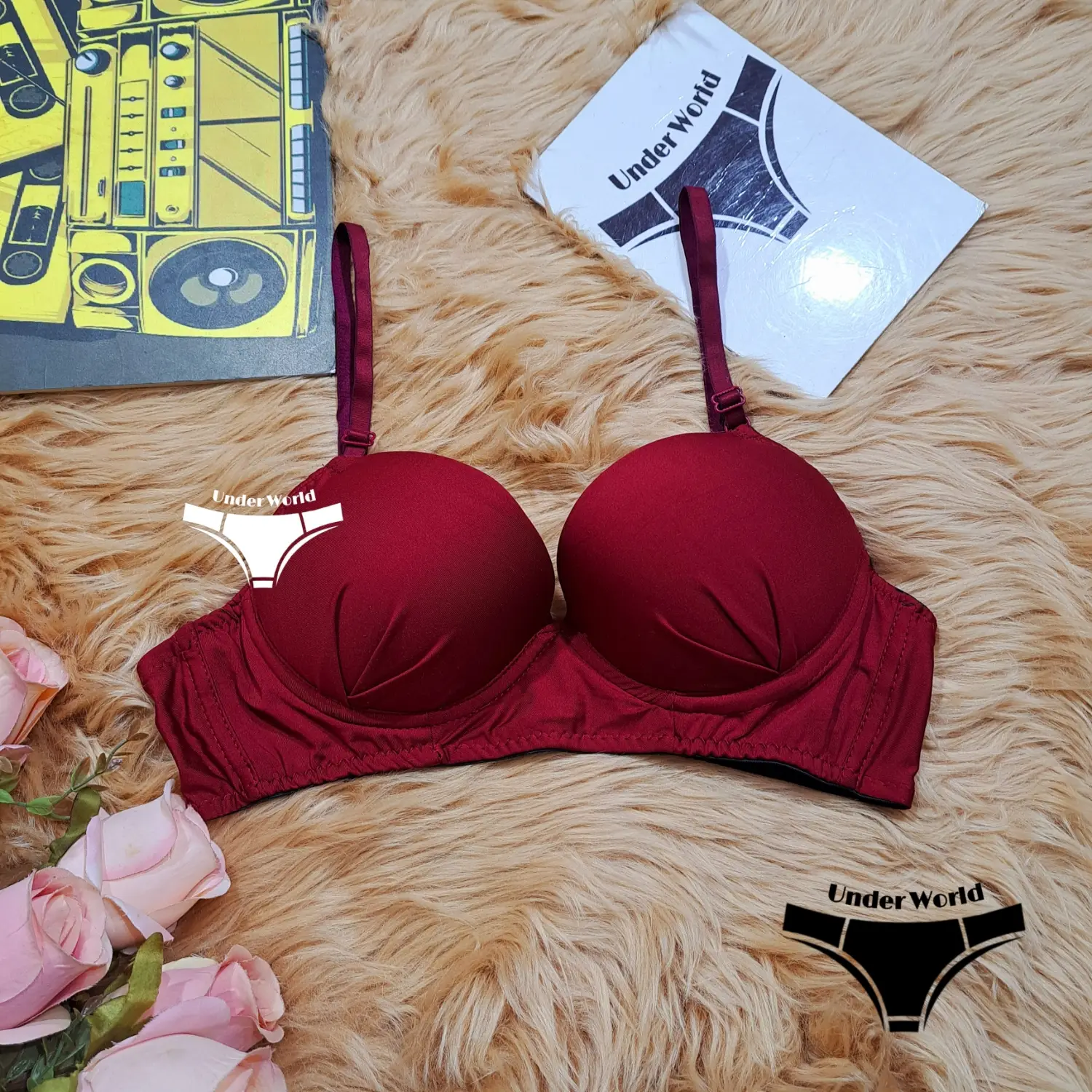 Picture of Maroon Push-Up Padded Foam Bra for Women and Girls - Sexy & Comfortable