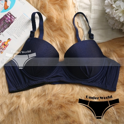 Picture of Teenagers Navy Blue Colour Soft Comfortable Pushup Paded Foam Bra for Sexy Women and Girls
