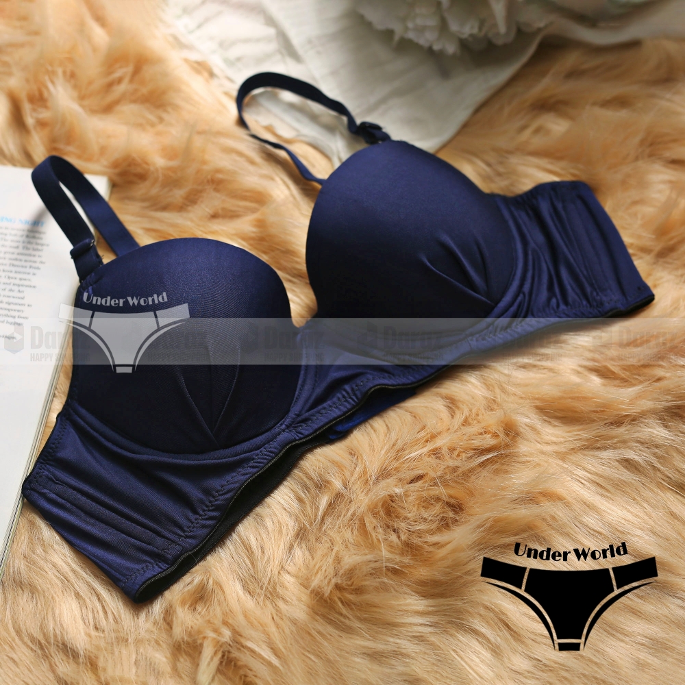 Picture of Teenagers Navy Blue Colour Soft Comfortable Pushup Paded Foam Bra for Sexy Women and Girls
