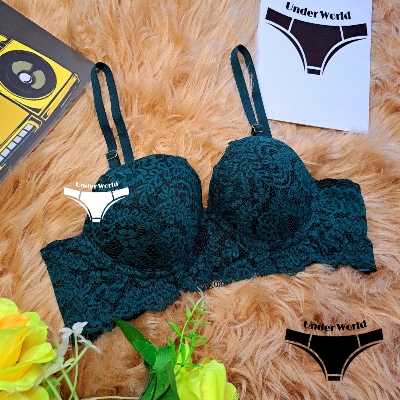 Picture of Green Soft Comfortable Pushup Paded Foam Bra for Women and Girls