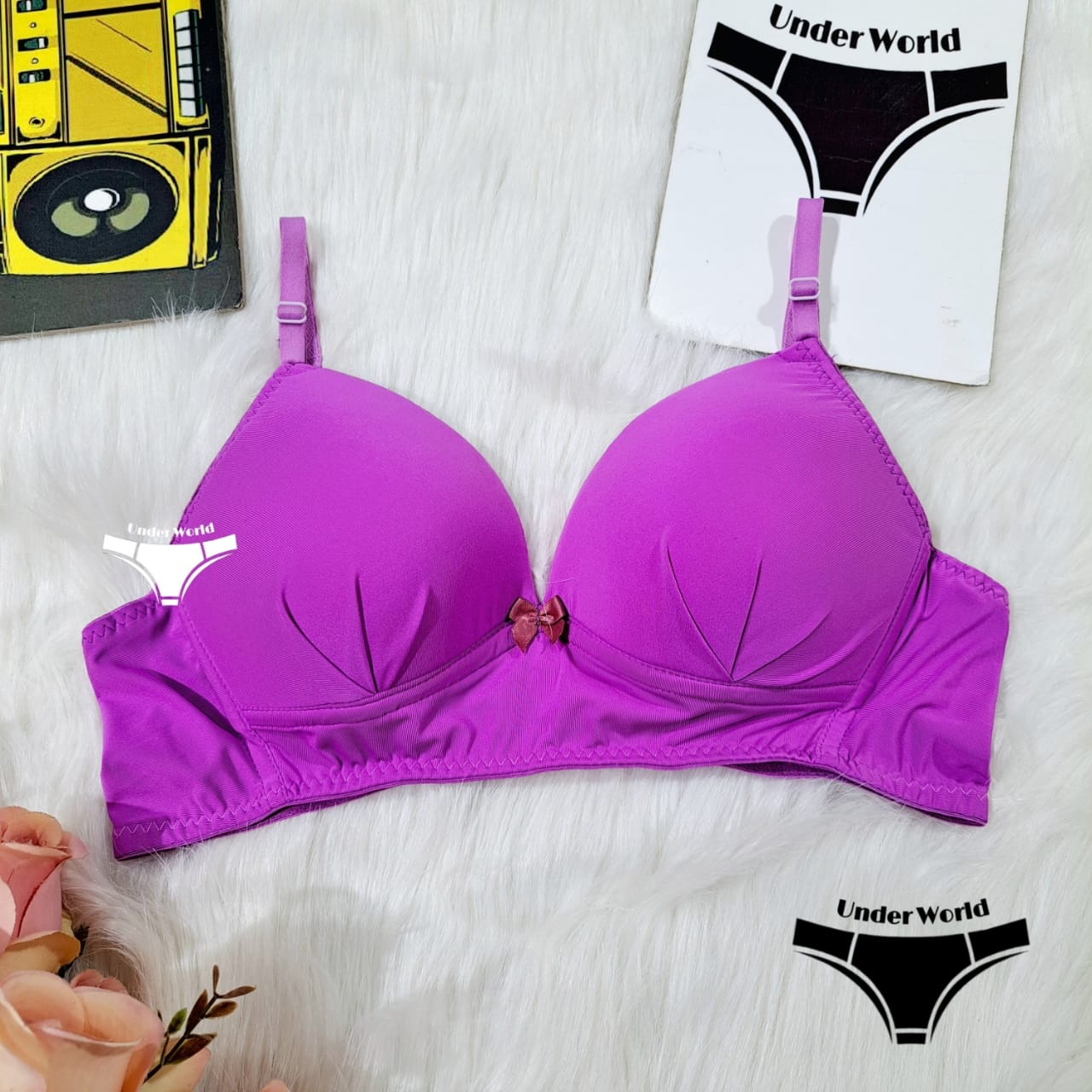Picture of Lavender Soft Comfortable  Non Paded Wireless Foam Bra for Women and Girls