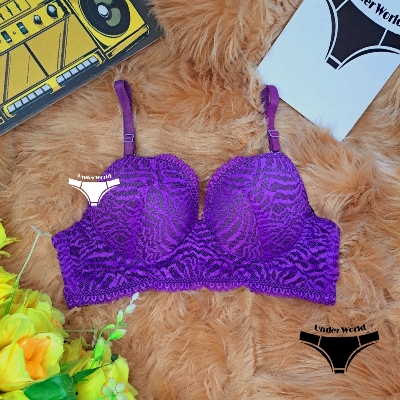 Picture of Biege Soft Comfortable Net Pushup Paded Foam Bra for Women and Girls