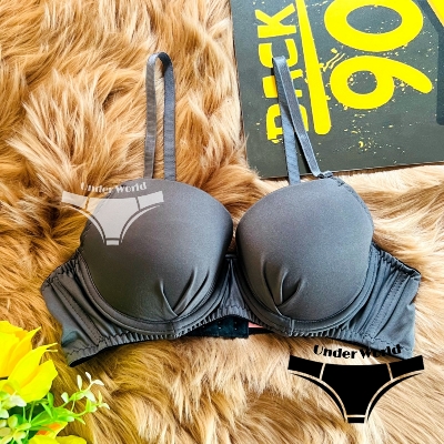 Picture of Ash Colour Soft Comfortable Paded Foam Bra for Sexy Women and Girls