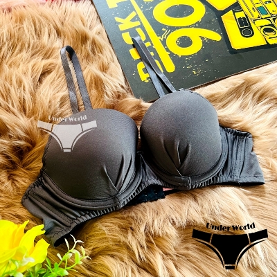 Picture of Ash Colour Soft Comfortable Paded Foam Bra for Sexy Women and Girls