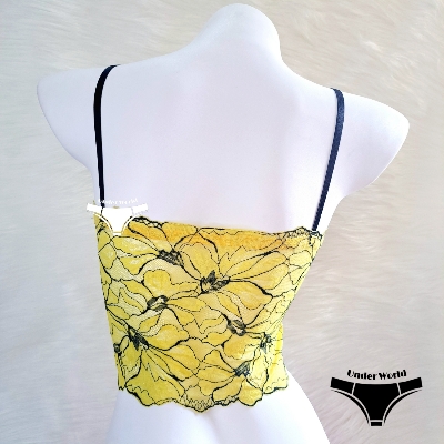 Picture of Yellow Crop Top Removal Padded Bra for Girl's & Teenagers