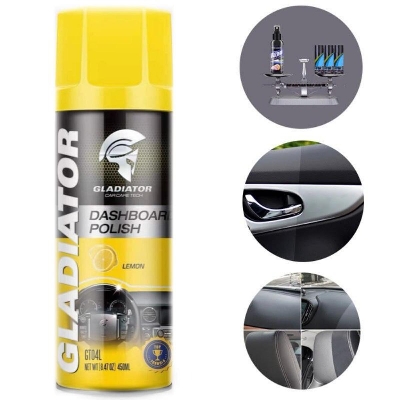 Picture of Gladiator Dashboard Polish Lemon- 450 ml, Car Motorbike Leather, Plastic, Rubber, Wood Spray Polish