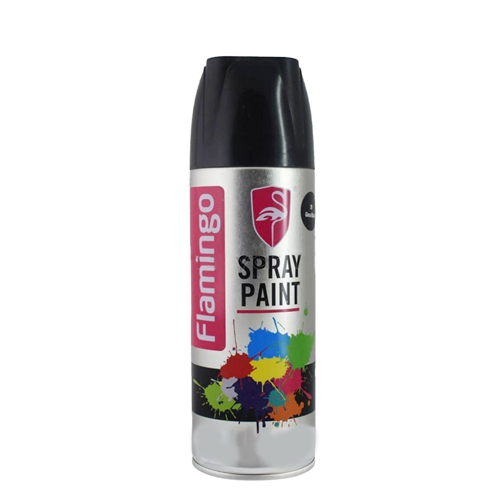 Picture of Flamingo Spray Paint (Matt Black) Automatic hand spray paint, anti-rust Aerosol Spray Paint, metal furniture wood Spray Paint For car Motorcycle graffiti wall