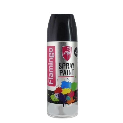 Picture of Flamingo Spray Paint (Matt Black) Automatic hand spray paint, anti-rust Aerosol Spray Paint, metal furniture wood Spray Paint For car Motorcycle graffiti wall